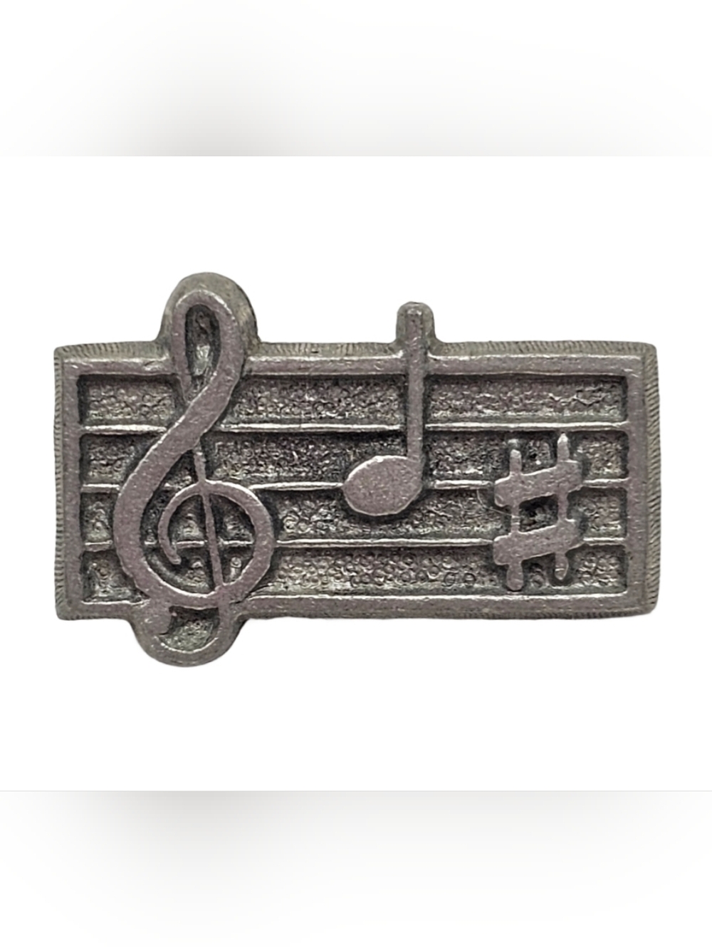 Vintage Music Note Lapel Pin | Pewter Finish | Treble Clef & Sharp Sign Thailand